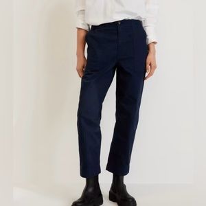 NWT - Organic Cotton Herringbone Pant - Everlane sz 12 navy